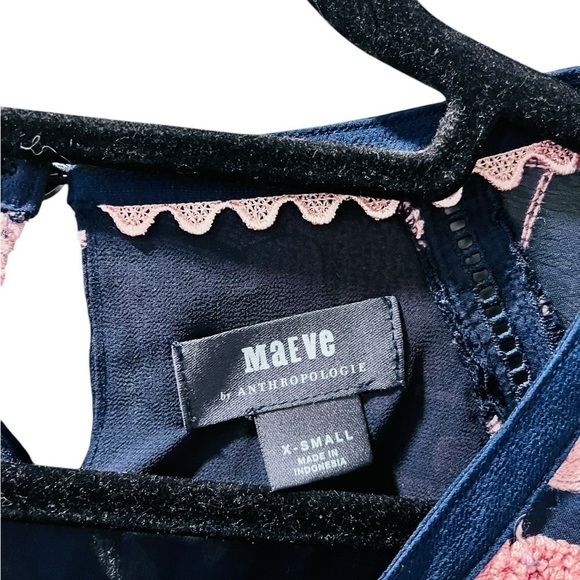 Anthropologie Maeve Size XS Franca Embroidered Floral Textured Blouse Top Women - Picture 5 of 7